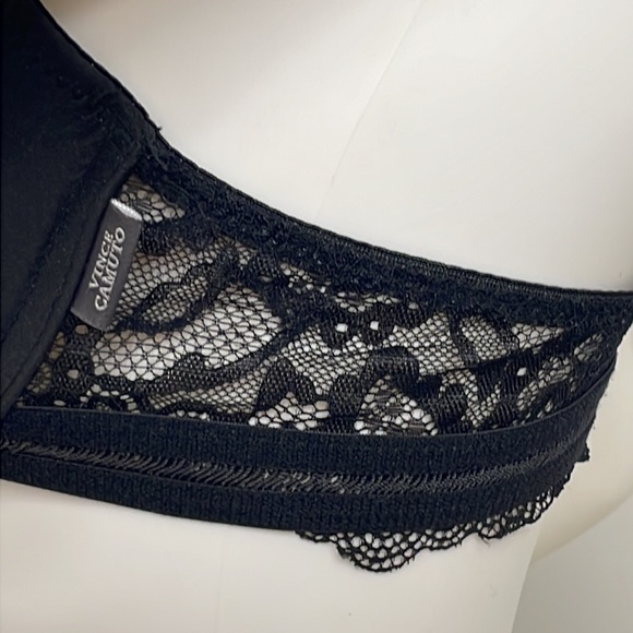 Vince Camuto Bra 36C Black Lace Adjustable Padded Stretchy Polyester Spandex - Picture 4 of 16